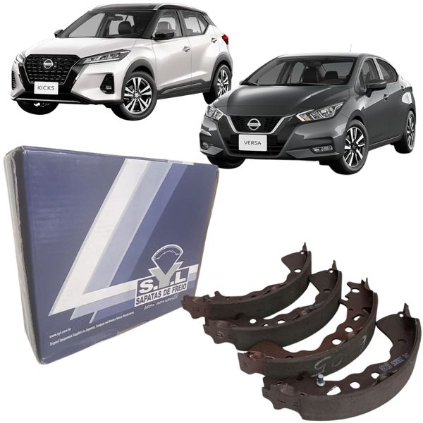 Jogo Sapatas Lonas Freio Traseiro Kicks Versa SYL 206805