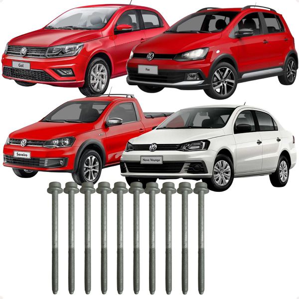 Jogo Parafusos Cabeçote Gol G3 G4 G5 G6 Fox Saveiro Voyage Polo Crossfox Spacefox Golf 1.0 1.6 8v EA111 Original WHT001865