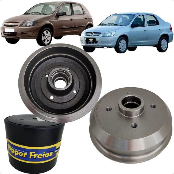 Par Tambor Freio Traseiro Celta Prisma Hipper Freios HF24A