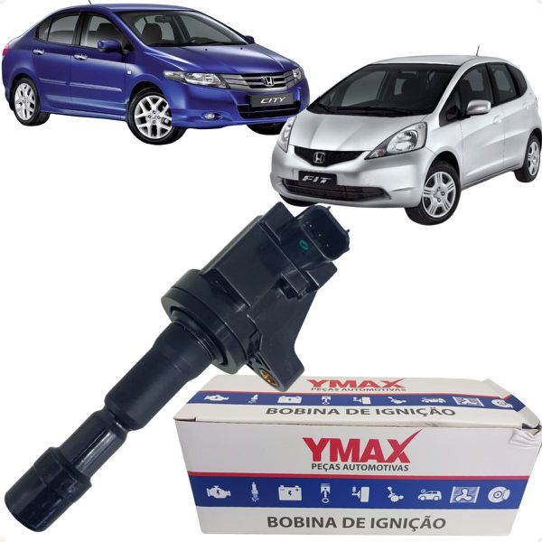Bobina Ignição City Fit 1.4 1.5 16v Flex 2009 2010 2011 2012 2013 2014 Ymax