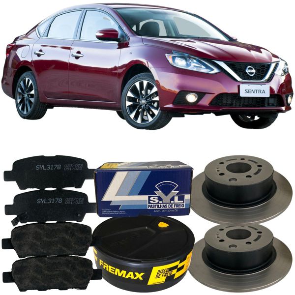 Kit Disco Pastilha Freio Traseiro Nissan Sentra 2014 A 2020