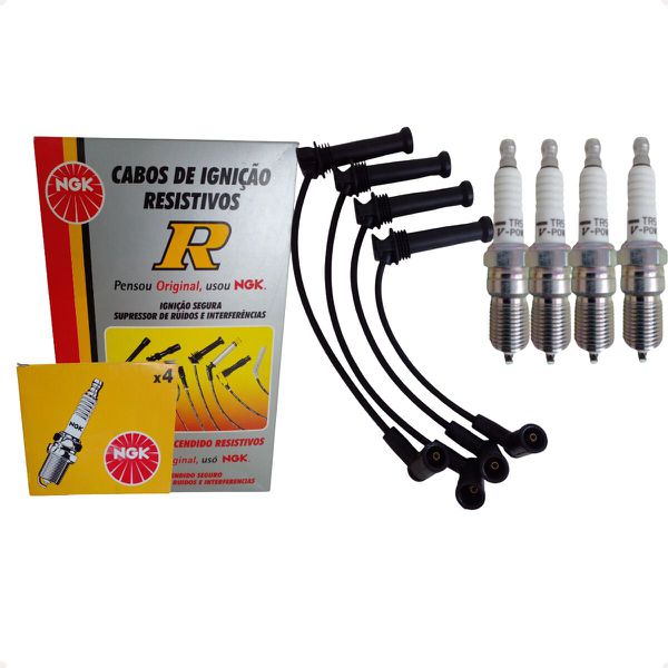 Kit Jogo Cabos E Velas Ignição Ranger 2.3 16v Gasolina 2001 A 2012 NGK SCF26 TR5 