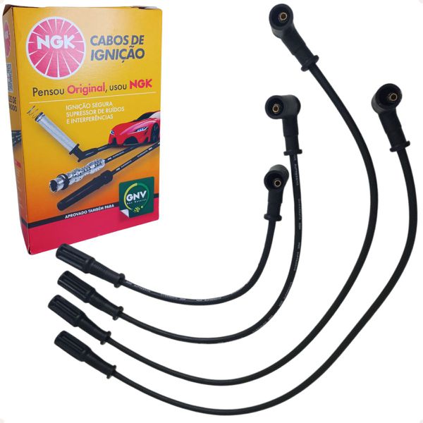 Jogo Cabos E Velas Doblo Fiorino Idea Palio Punto Siena Strada Uno 1.0 1.3 1.4 8v Fire Flex Ngk SCT09 BKR6ED