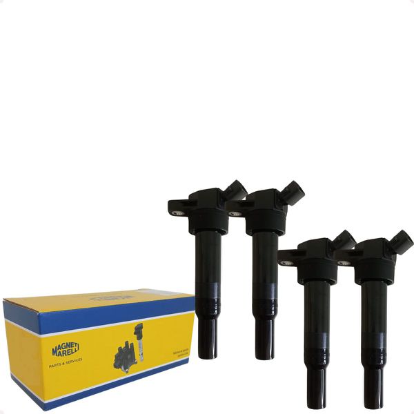 Jogo Bobinas Ignição Creta Elantra IX35 Cerato Sportage 2.0 16v Flex Magneti Marelli BI0166MM