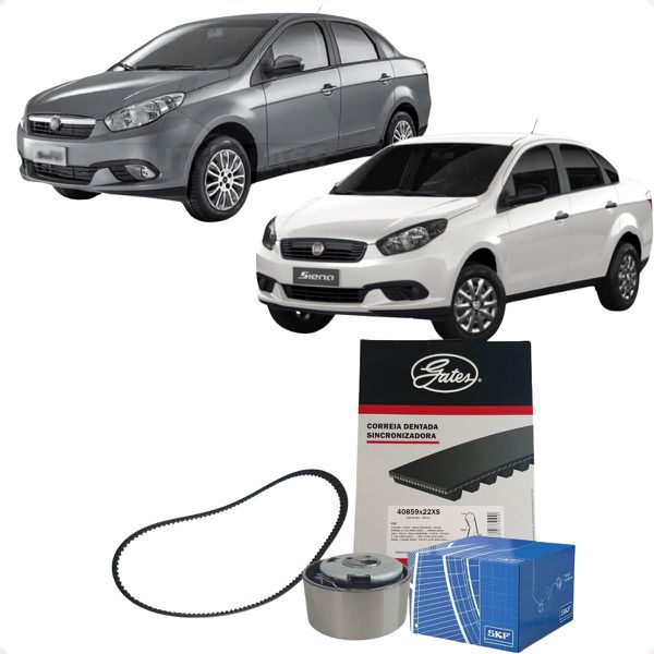 Kit Correia Dentada e Tensor Fiat Motor 1.0 1.4 8v Evo Flex 