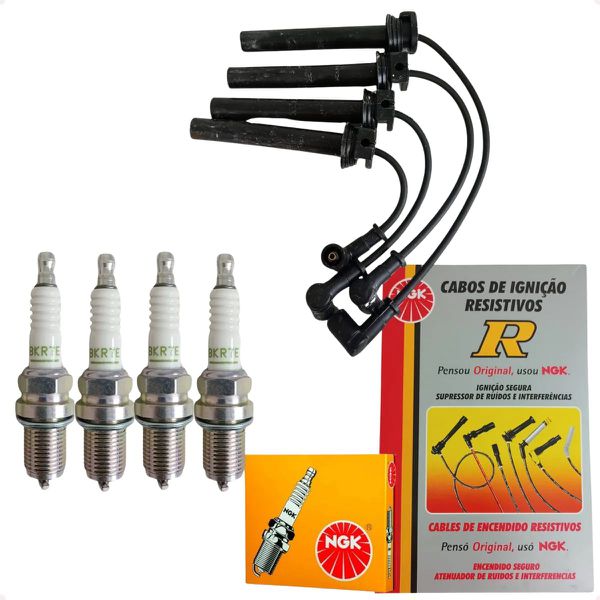 Jogo Cabos E Velas Bravo Doblo Grand Siena Idea Punto Palio Weekend Strada 1.6 1.8 16v E-torq Flex 2011 A 2014 Ngk SCT67 BKR7E