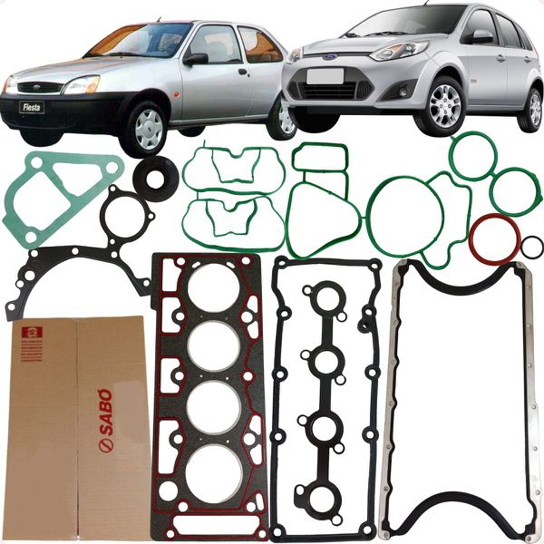 Jogo Junta Motor Completo Fiesta Ka 1.0 8v Zetec Rocam 1999 A 2014 Sabó 80377