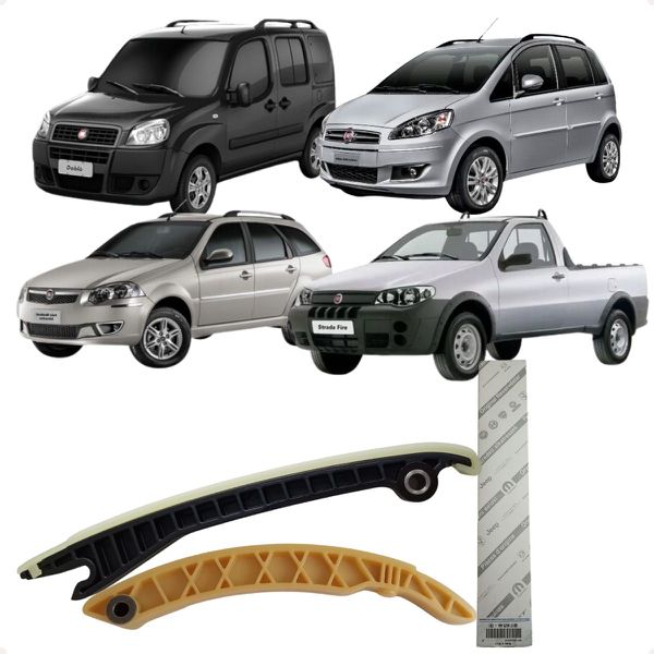 Kit Guia Corrente Motor Grand Siena Palio Weekend Strada Punto Idea Linea Argo Bravo Cronos Toro Renegade 1.6 1.8 16v E-torq Flex Original 55226611 55280700