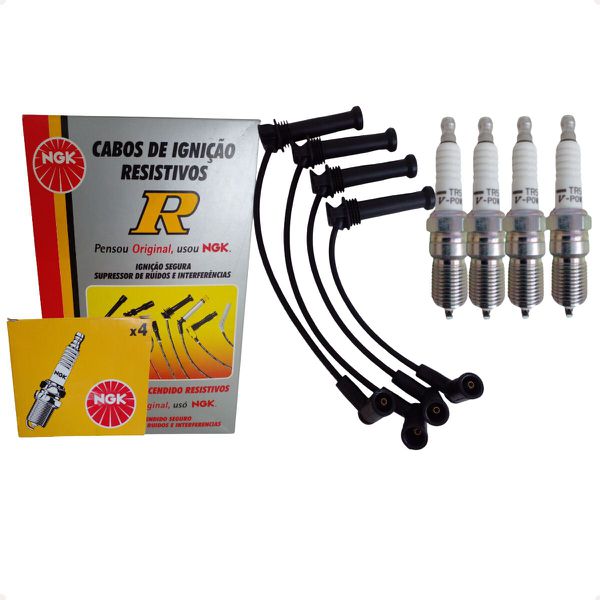 Kit Jogo Cabos E Velas Ignição Ranger 2.3 16v Gasolina 2001 A 2012 NGK SCF26 TR5 