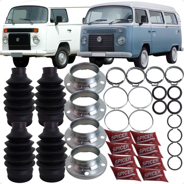 Kit 4 Coifas Roda e Câmbio Kombi Perua 1600 1.6 1.4 8v 1998 A 2014 Spicer