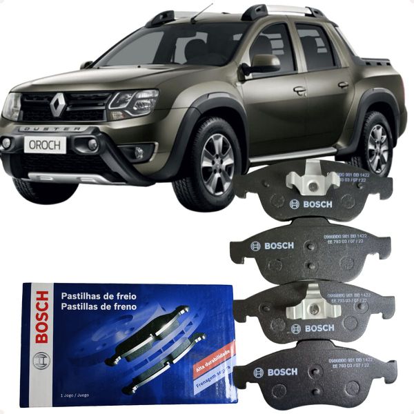Jogo Pastilha Freio Dianteiro Captur Duster Fluence Oroch Sandero RS 2.0 16v Bosch 0986BB0981