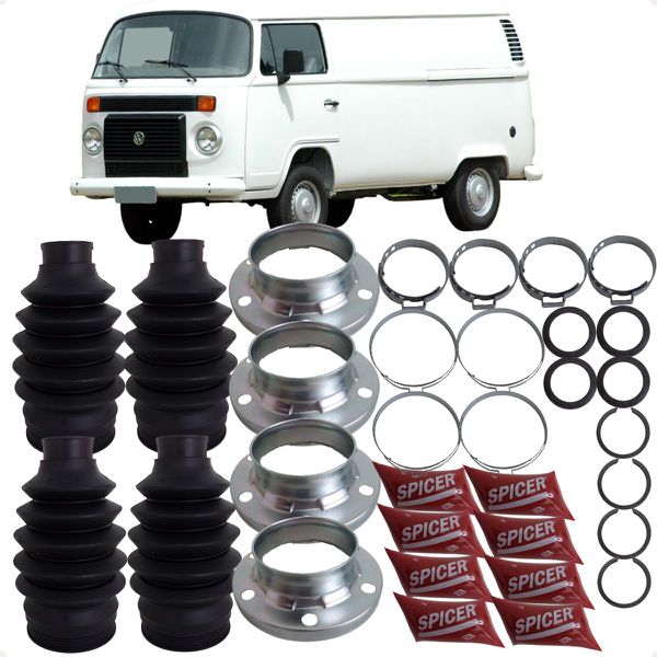 Kit 4 Coifas Roda e Câmbio Kombi Perua 1600 1.6 1.4 8v 1998 A 2014 Spicer
