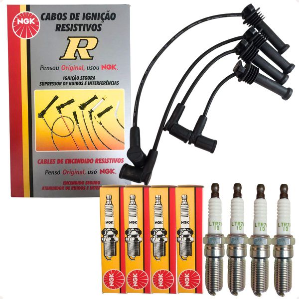 Kit Velas E Cabos Ignição New Fiesta Ecosport Focus Ka+ 1.5 1.6 16v Sigma Flex NGK SCF35 LTR7A10