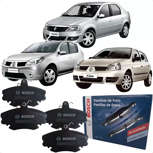 Jogo Pastilhas Freio Dianteiro Renault Clio Logan Sandero Bosch 0986BB0704
