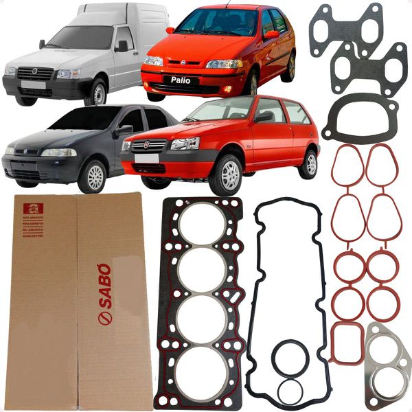 Jogo Junta Superior Cabeçote Palio Siena Fiorino Uno 1.0 1.3 8v Fire Sabó 79257FLEX