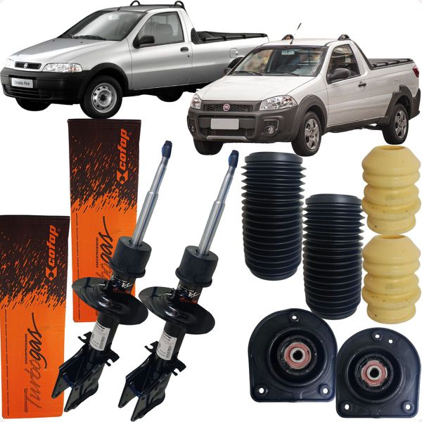 Kit Amortecedor Coxim Batente Dianteiro Strada 2001 A 2019 Cofap