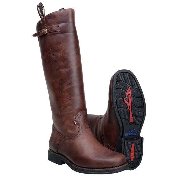 Bota Beretta Masculina Cano Alto Em Couro Nobre Café