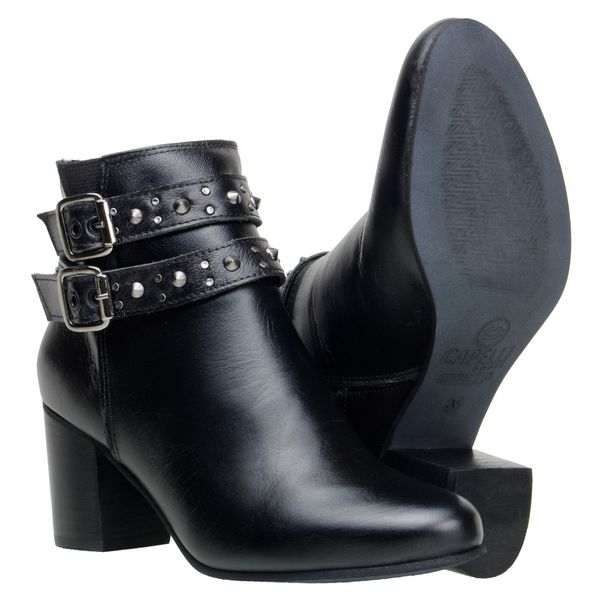 Bota Country Feminina Montaria Social Em Couro Nobre Preto