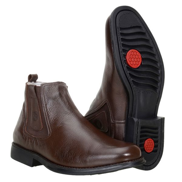 Botina Masculina Alto Conforto Estilo Urbano 100% Couro Bovino