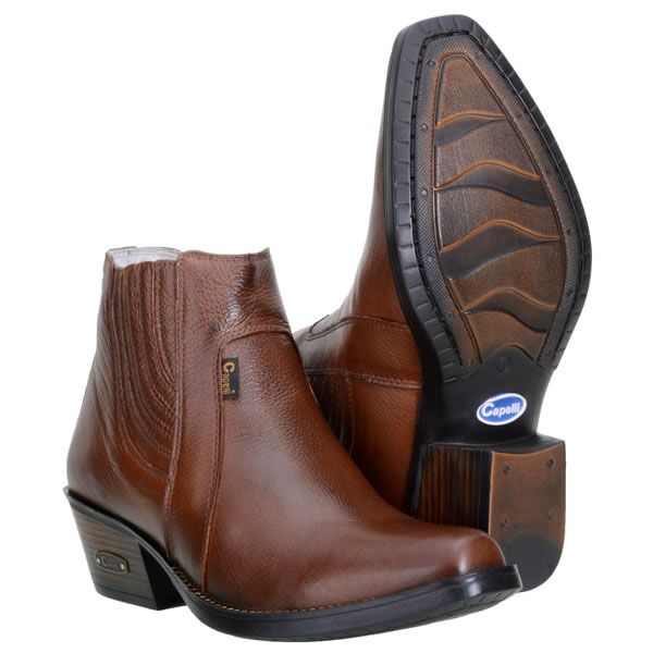 Bota Masculina Country Em Couro Floater Cor Pinhão Lisa