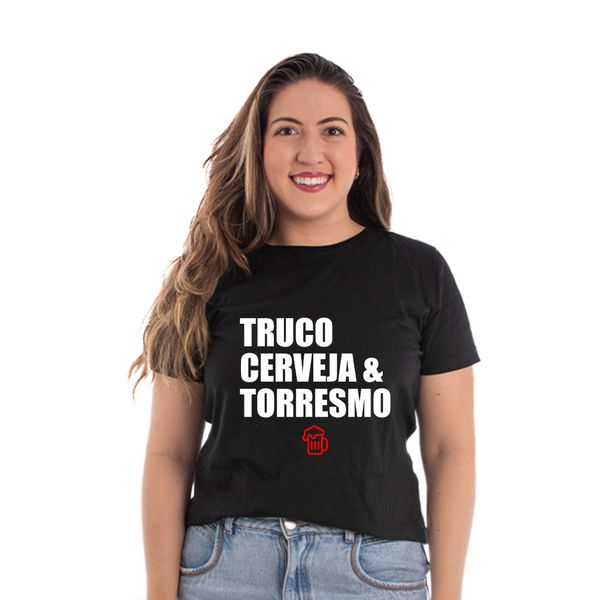 Camiseta Baby Look Truco Cerveja e Churrasco