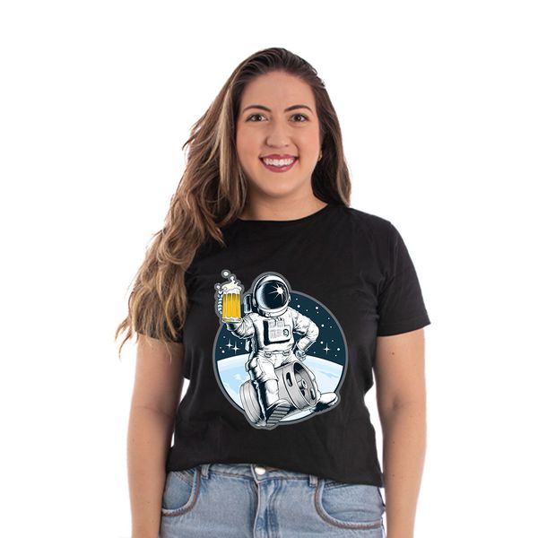 Camiseta Baby Look Open Beer - Estampa Astronauta