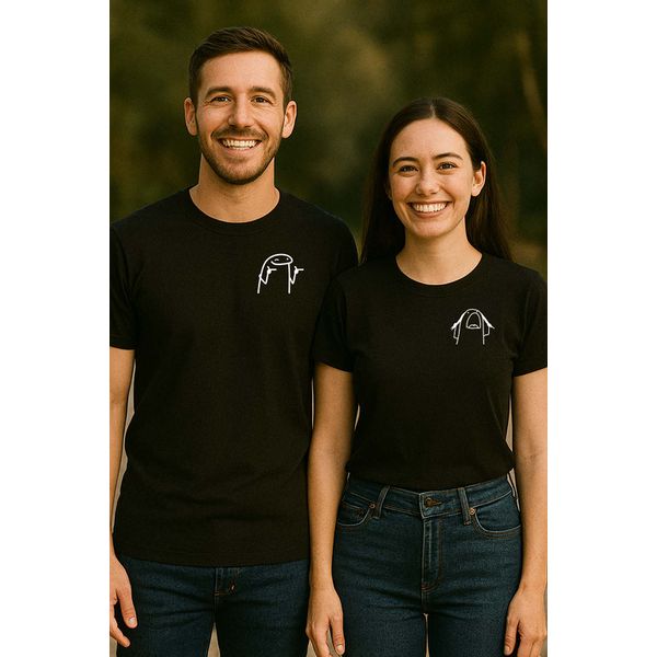 Kit 2 camisetas casal com estampa divertida