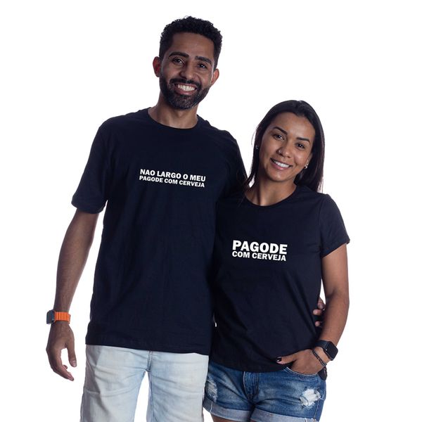 Camiseta Casal Open Beer - Preta - 100% ALGODÃO