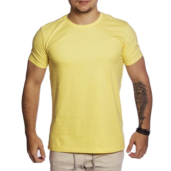 Camiseta Básica 100% Algodão - Amarela