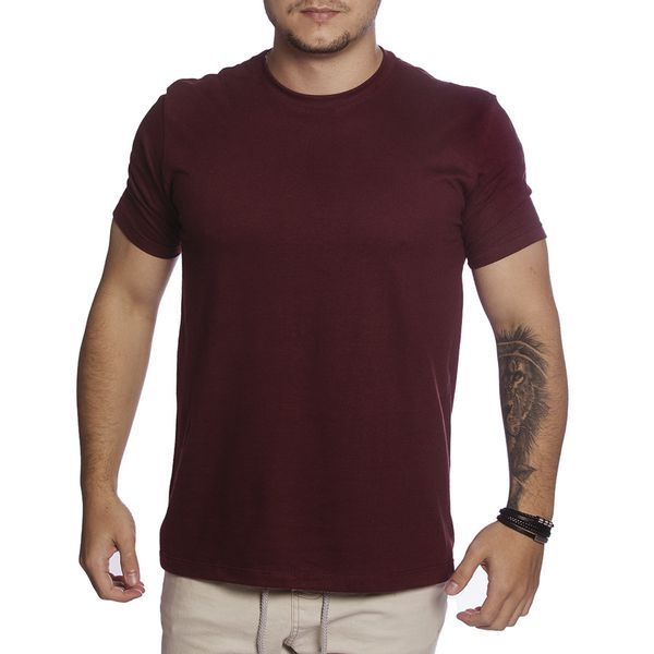 Camiseta Básica 100% Algodão - Vinho