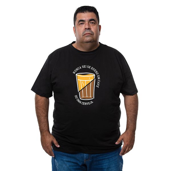 Camiseta Plus Size - Desenho Nunca Sei Se Quero.