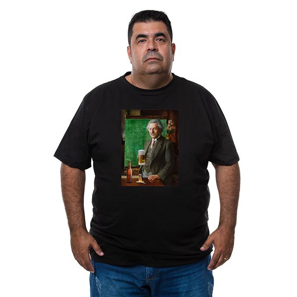 Camiseta Plus Size - Estampa Albert Einstein.
