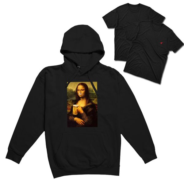 Kit-moletom Estampado + 2 Camisetas Lisas