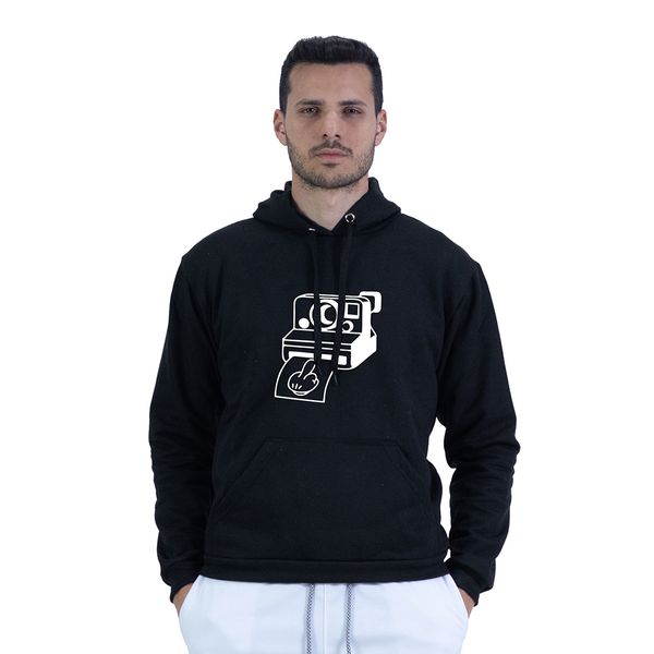Moletom C.pirata Estampado Com Capuz Masculino - Preto