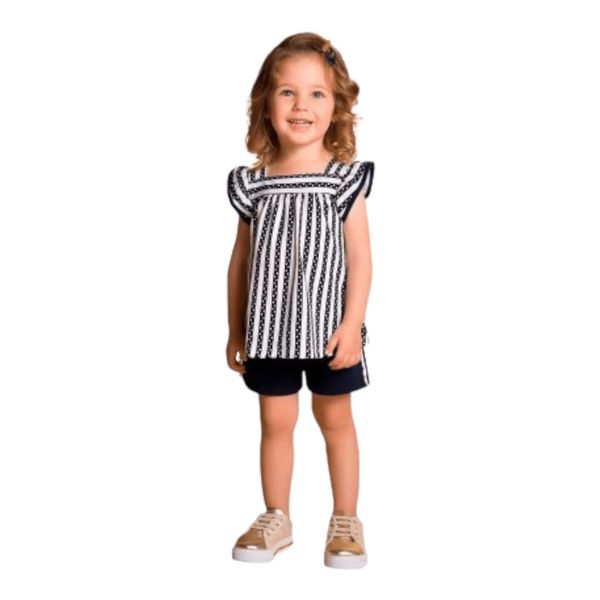 Conjunto Milon Infantil Menina Verão Blusa Short Leve