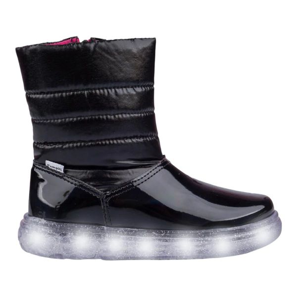 BOTA INFANTIL PAMPILI SNEAKER LUZINHA LED PRETO 483039 Preto