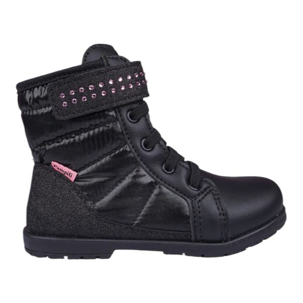 BOTA COTURNO INFANTIL PAMPILI MENINA ELÁSTICO RUBI 141073 Preto