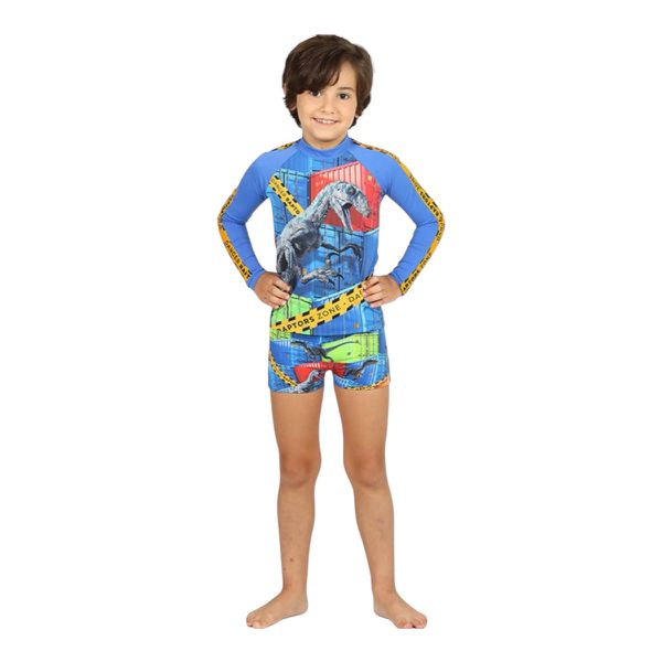 CONJ BLUSA PROTEÇÃO SOLAR E SUNGA SIRI KIDS DINOSSAURO 39542 Azul