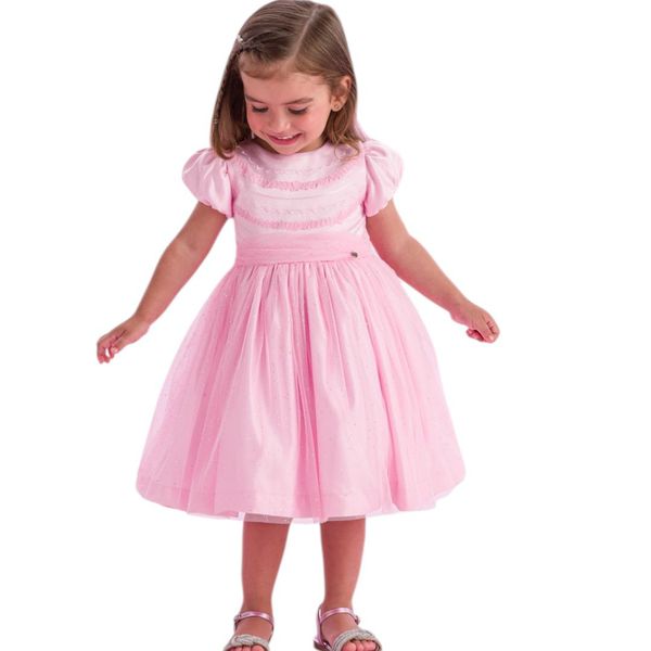 VESTIDO INFANTIL PRINCESA ROSA PETIT CHERIE VERAO 3127148 Rosa