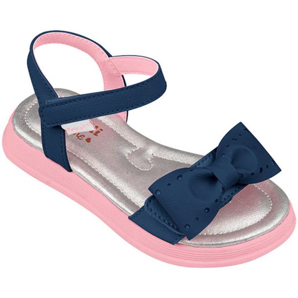 SANDÁLIA INFANTIL PARA ESCOLA PAMPILI FLOWER MARINHO 702008