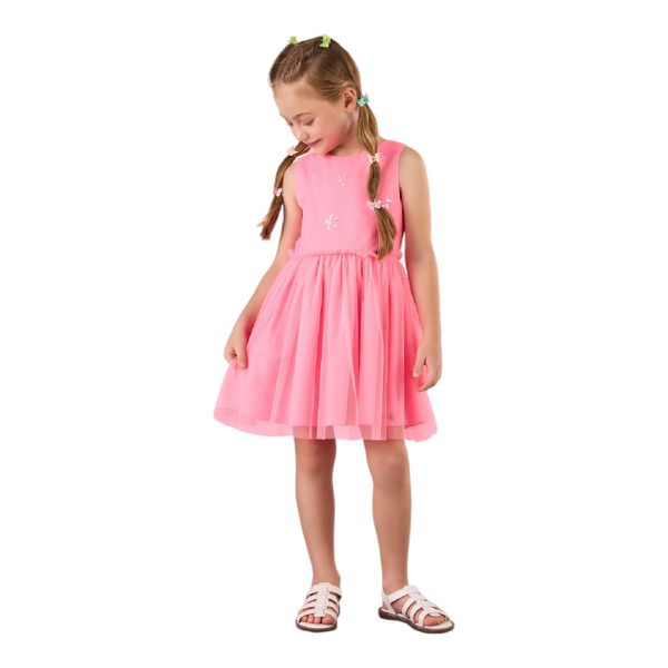 VESTIDO INFANTIL MON SUCRÉ ROSA BALLET ESTRELAS 3125218 