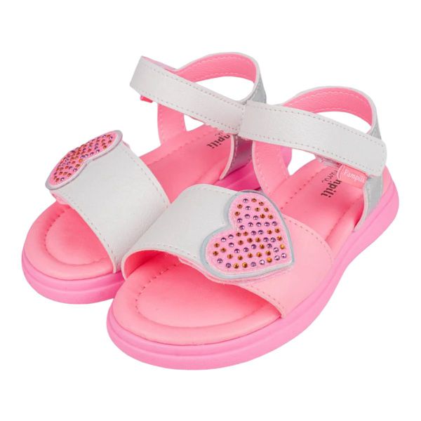 SANDÁLIA PAMPILI INFANTIL LILI BRANCO/ROSA NEON 722004