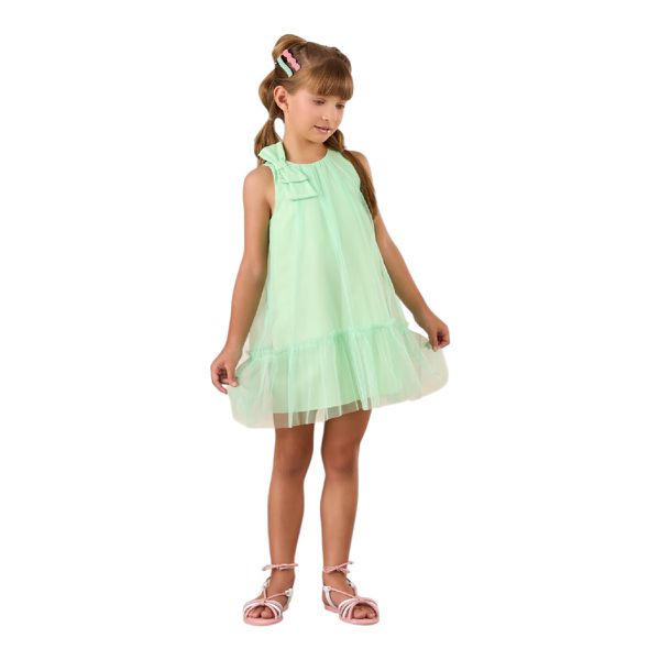 VESTIDO MON SUCRÉ INFANTIL VERDE MENTA TULES 3125398