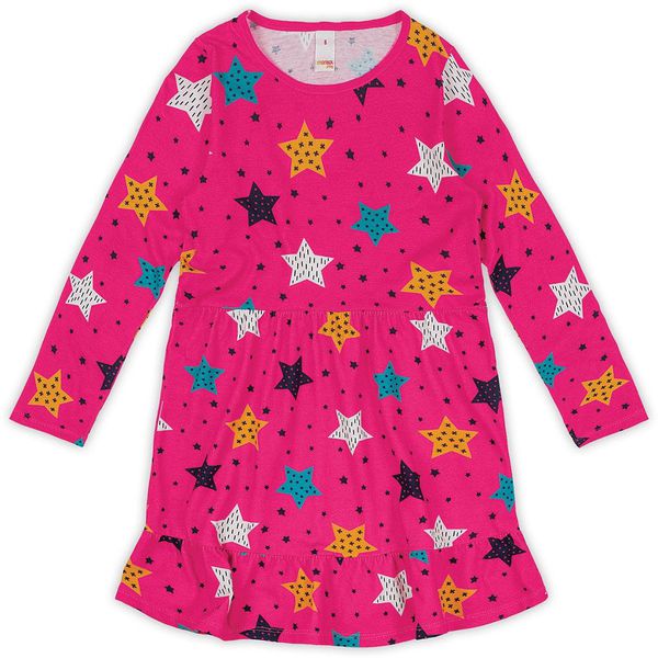 7818 VESTIDO INFANTIL ESTRELA MALHA FRIA MARISOL TAMANHO 10 AO 16 Rosa