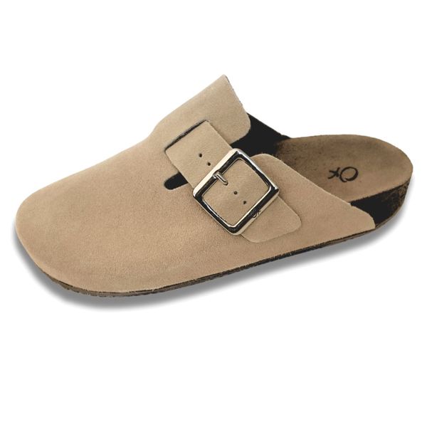 Clogs Ox em Couro Camurça Cor Areia