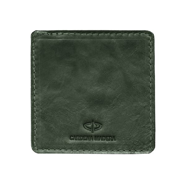 Porta Copos em Couro Saragoça Verde Rústico