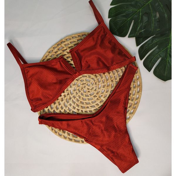 Conjunto Aro V Cobre Canelado