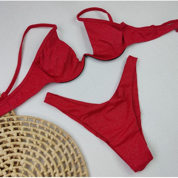 Aro W Lurex Vermelho