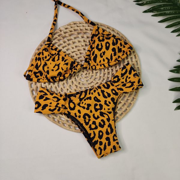 Biquíni Borboleta Animal Print Mostarda