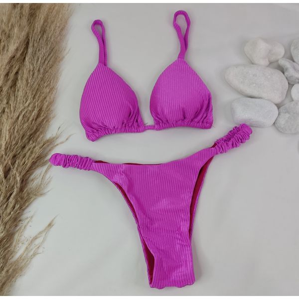 Conjunto Frufru Rosa Canelado